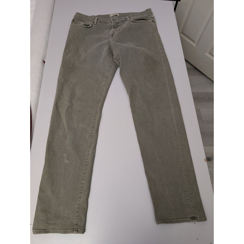 Baldwin Henley Slim Straight Jeans Mens Size 36x34 Sage Green Olive Made In US